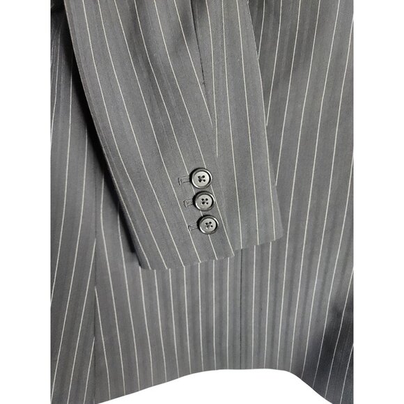 Tahari Womens Pinstripe One Button Blazer Size 6 Black & White Career Office - Picture 8 of 14